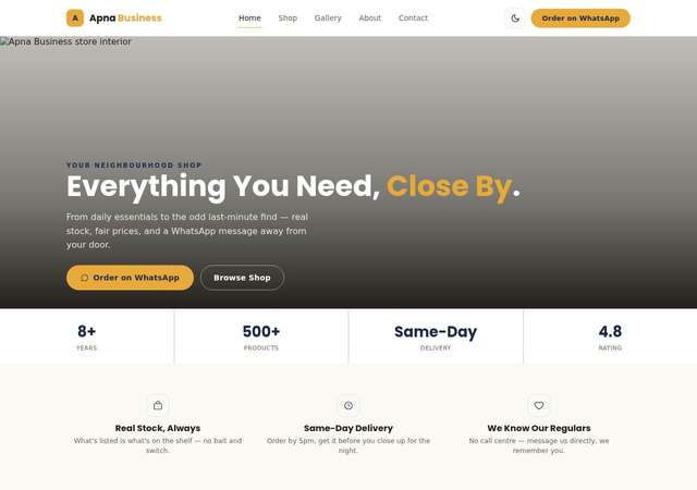 Apna Business - Local Shop & Business website template preview