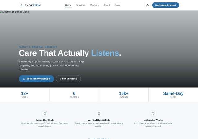 Sehat Clinic - Clinic & Doctor website template preview